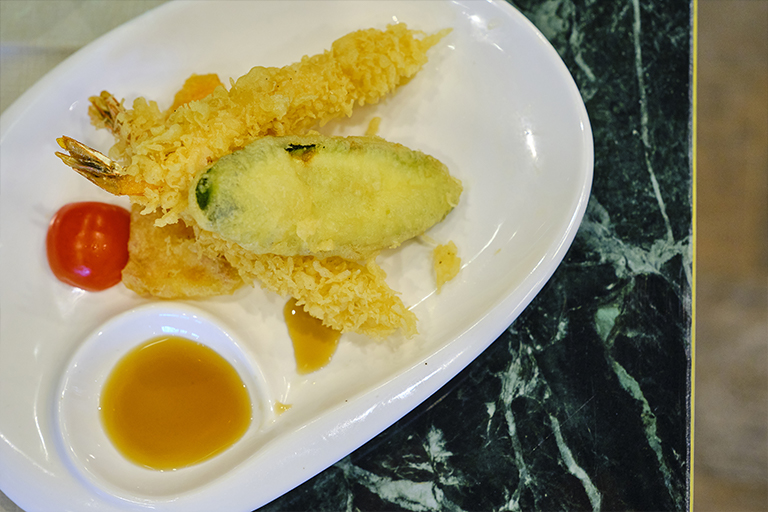 tempura di gamberi e verdure